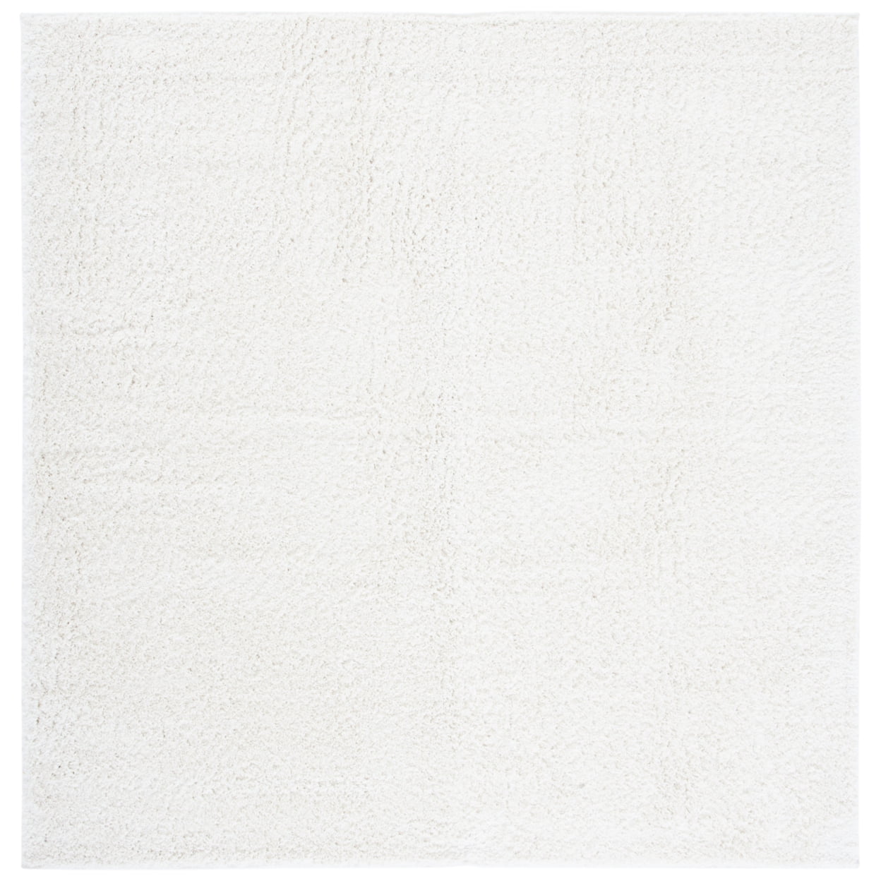 Luxe Ivory Shag 6'7" Square Synthetic Area Rug - Easy Care & Stain-Resistant