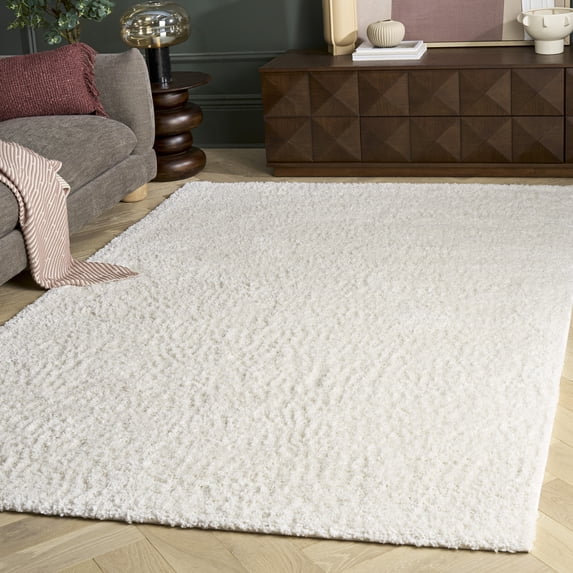 Safavieh August Soren Solid Shag Area Rug, Ivory, 9' x 12'