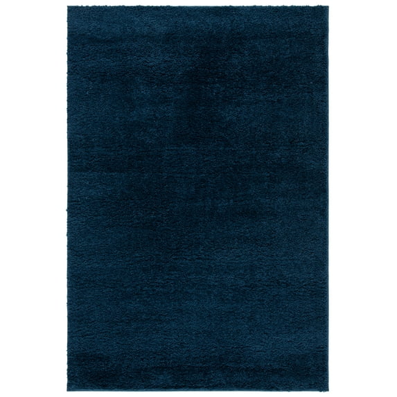 SAFAVIEH August Yasim Solid Shag Area Rug, Navy, 3' x 5'