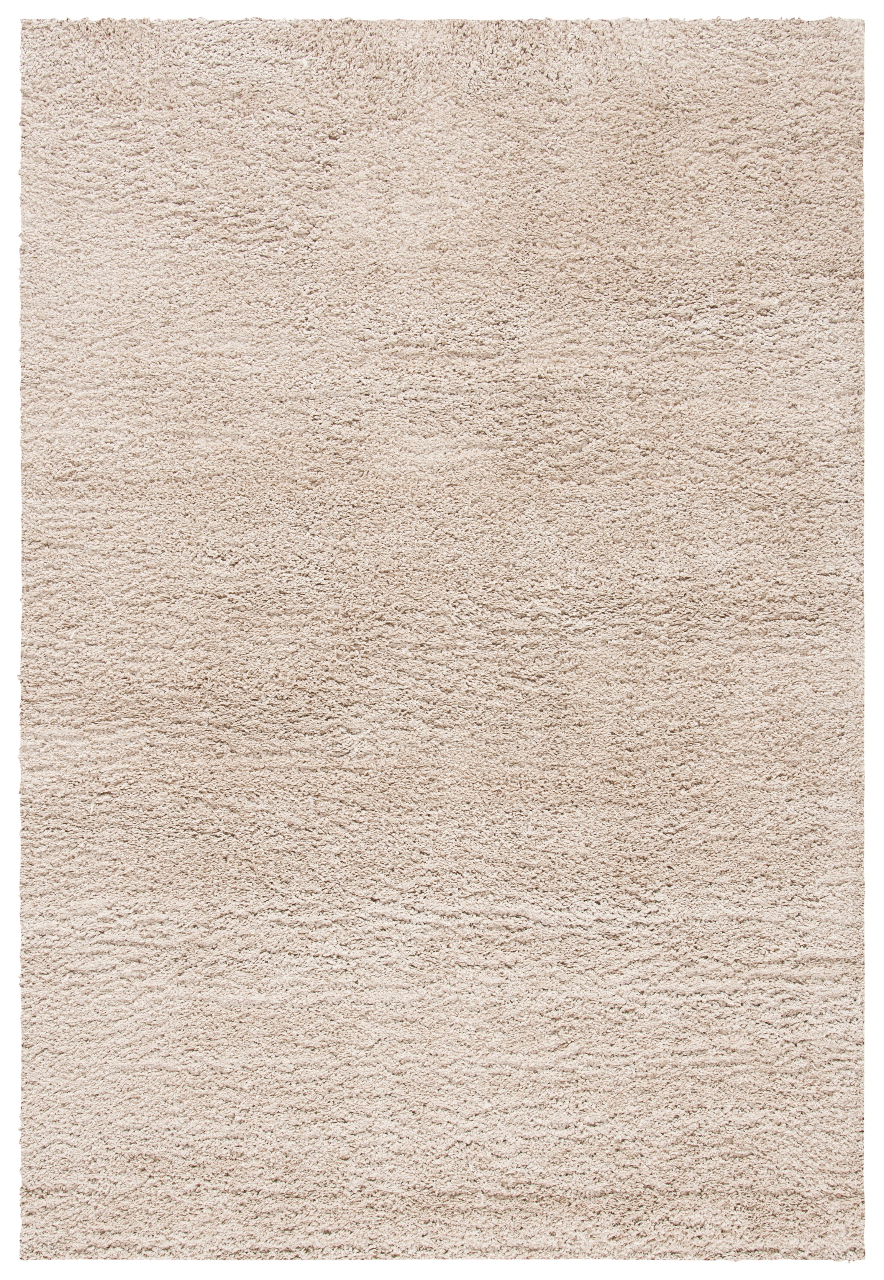Beige 3' x 5' Synthetic Shag Area Rug