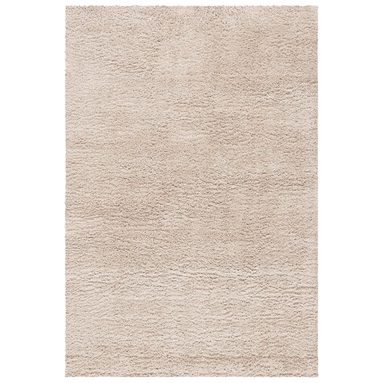 Beige Synthetic Shag Area Rug 4' x 6'