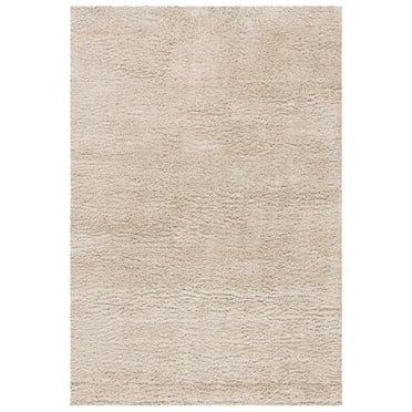 SAFAVIEH August Yvonne Solid Shag Area Rug, Beige, 5'3" x 7'7"