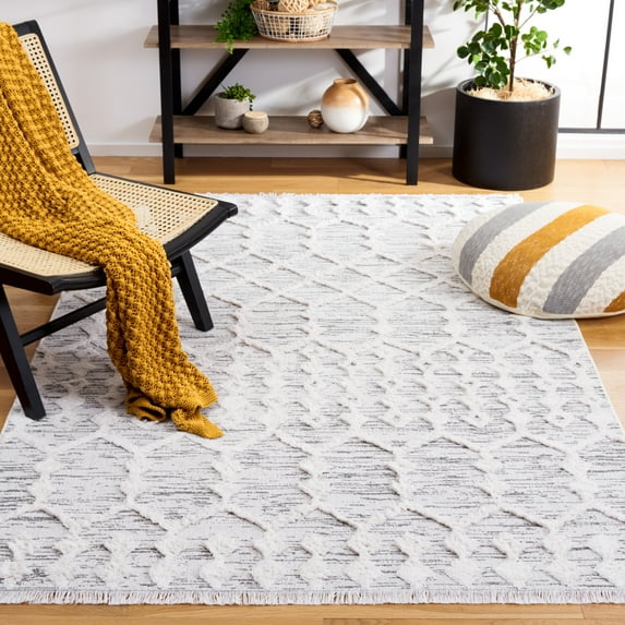SAFAVIEH Augustine Brayden Geometric Area Rug, Gray/Ivory, 4' x 6'