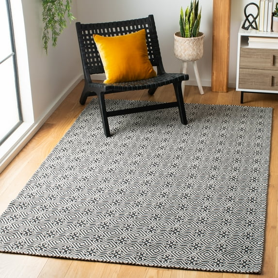 SAFAVIEH Augustine Clive Geometric Area Rug, Black/Light Gray, 5' x 7'7"
