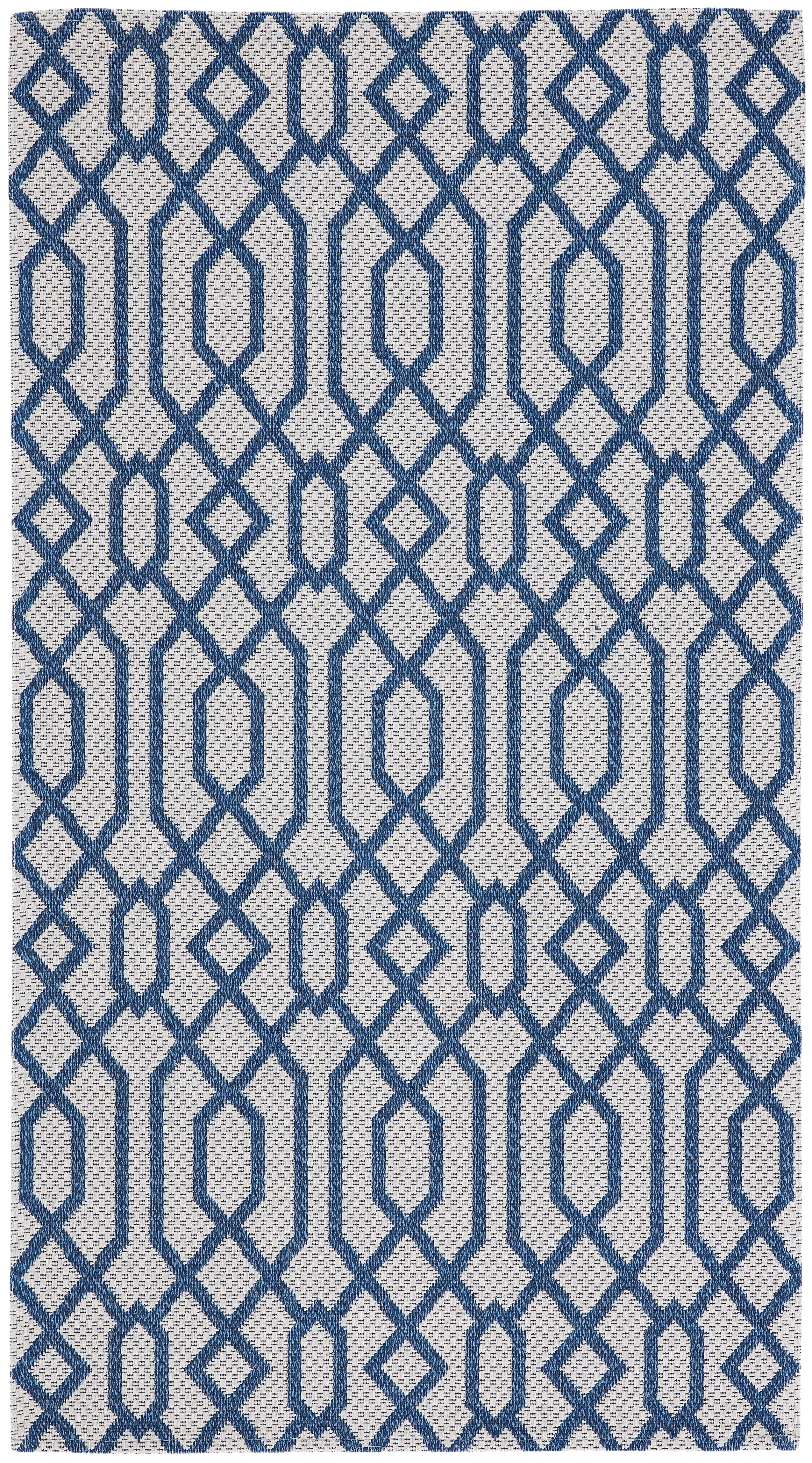 Augustine Geometric Flat Woven Area Rug in Navy/Light Grey - 34"x5"
