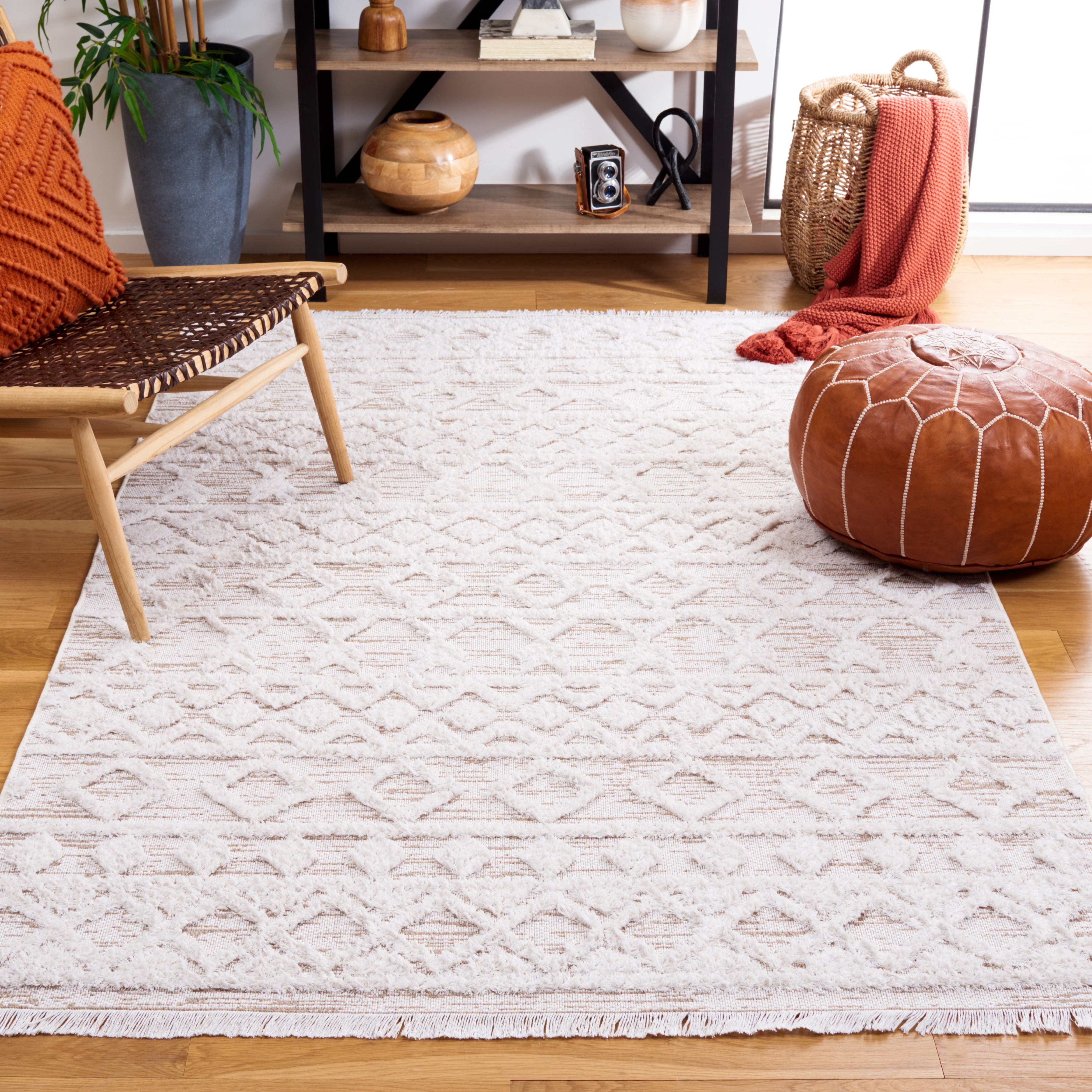 SAFAVIEH Augustine Cromwell Geometric Area Rug, Ivory/Beige, 9' x 12'