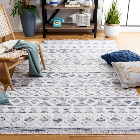SAFAVIEH Augustine Cromwell Geometric Area Rug, Navy/Ivory, 8' x 10'