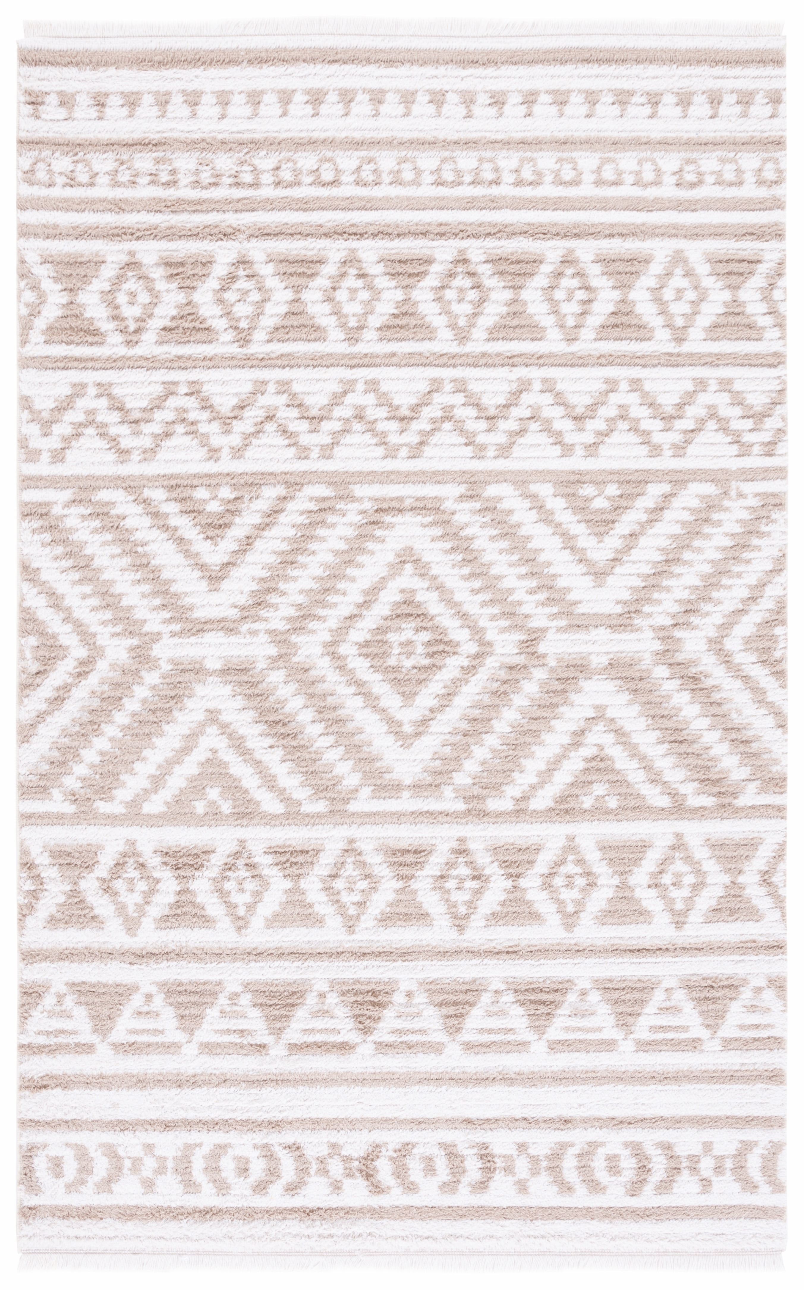 Continental Ivory Synthetic 4' x 6' Flat Woven Area Rug