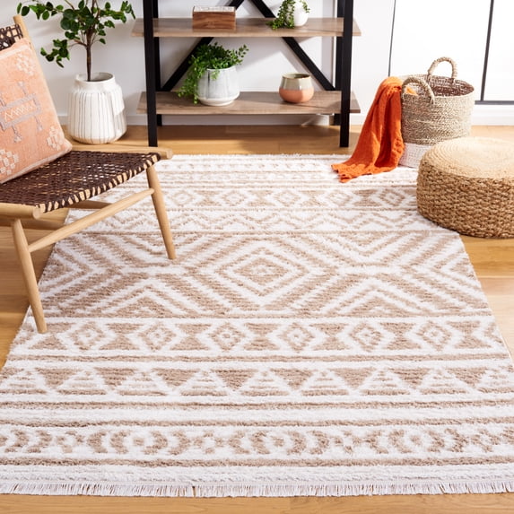 SAFAVIEH Augustine Emmett Geometric Area Rug, Beige/Ivory, 6'4" x 9'6"