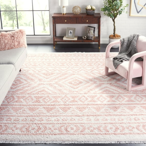SAFAVIEH Augustine Emmett Geometric Area Rug, Ivory/Pink, 8' x 10'