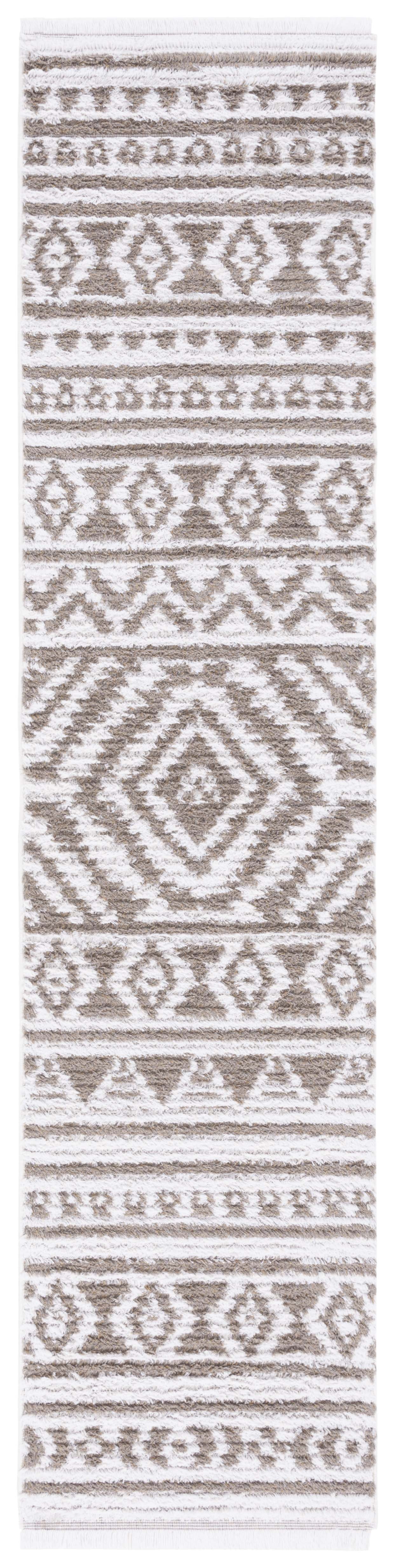 Augustine Boho-Mod Taupe/Ivory Flat Woven Area Rug