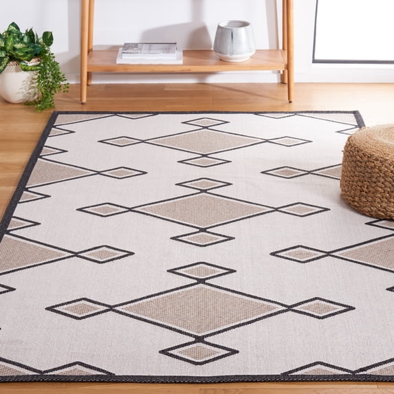 SAFAVIEH Augustine Euler Geometric Area Rug, Beige/Black, 5' x 7'7"
