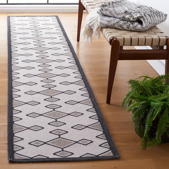 SAFAVIEH Augustine Euler Geometric Runner Rug, Beige/Black, 2' x 9'