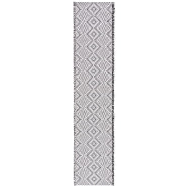 SAFAVIEH Augustine Rug - 2'1 X 5', Anthracite & Light Grey, Geometric Cotton-Polyester Flatweave, Low Pile, Great For Entryway, Living Room, Bedroom