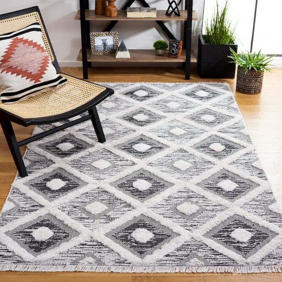 SAFAVIEH Augustine Gino Geometric Area Rug, Black/Ivory, 8' x 10'