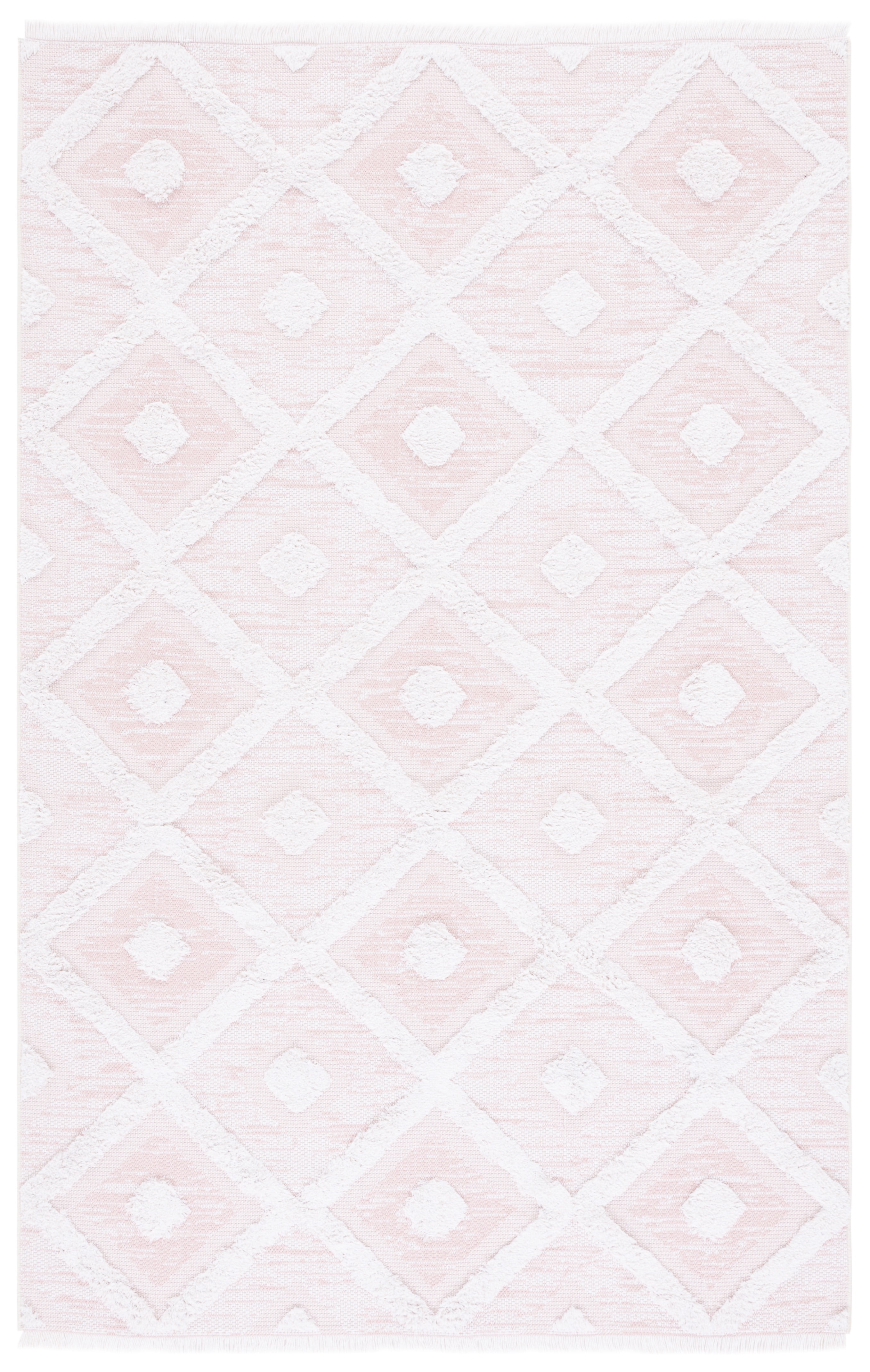 Ivory Synthetic Flat Woven Geometric 5' x 7' Rug