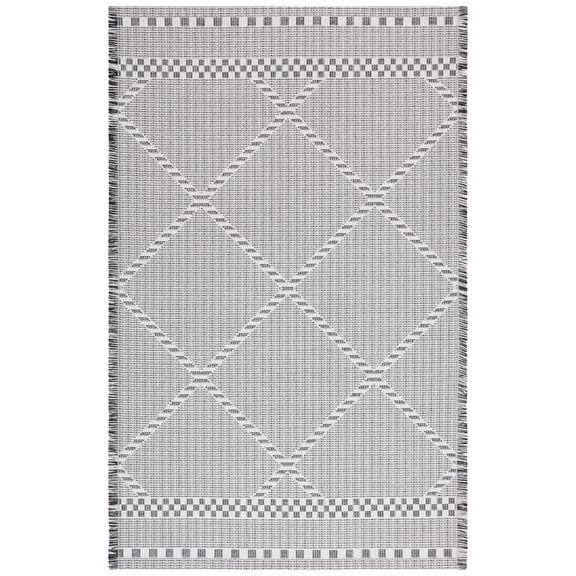 SAFAVIEH Augustine Heathe Trellis Area Rug, Ivory/Black, 8' x 10'