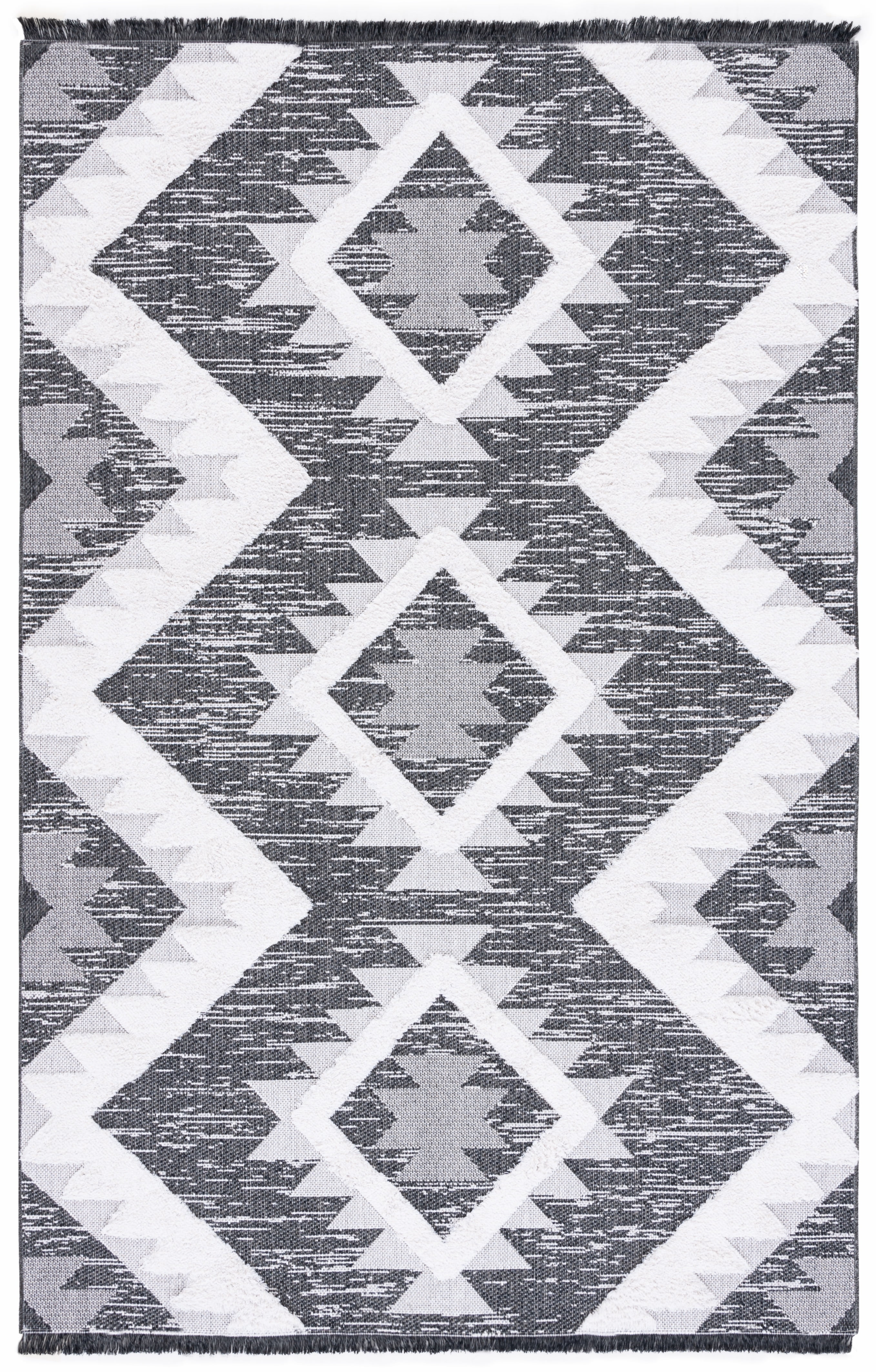 Nomadic Charm Black/Ivory Synthetic 8' x 10' Area Rug
