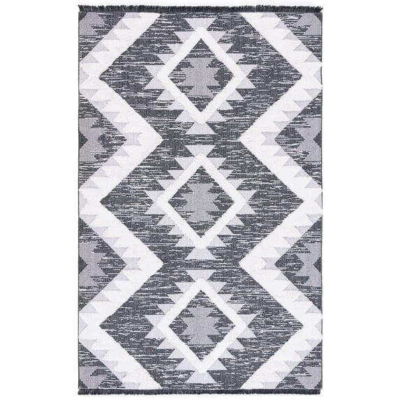 SAFAVIEH Augustine Jalen Geometric Area Rug, Black/Ivory, 9' x 12'