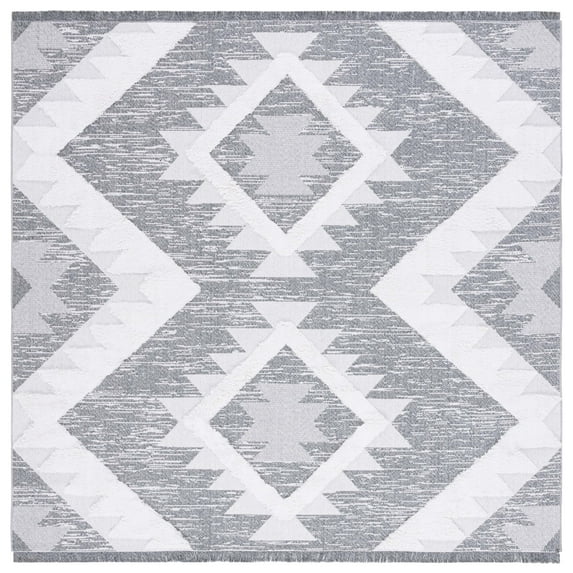 SAFAVIEH Augustine Jalen Geometric Area Rug, Gray/Ivory, 6'4" x 6'4" Square