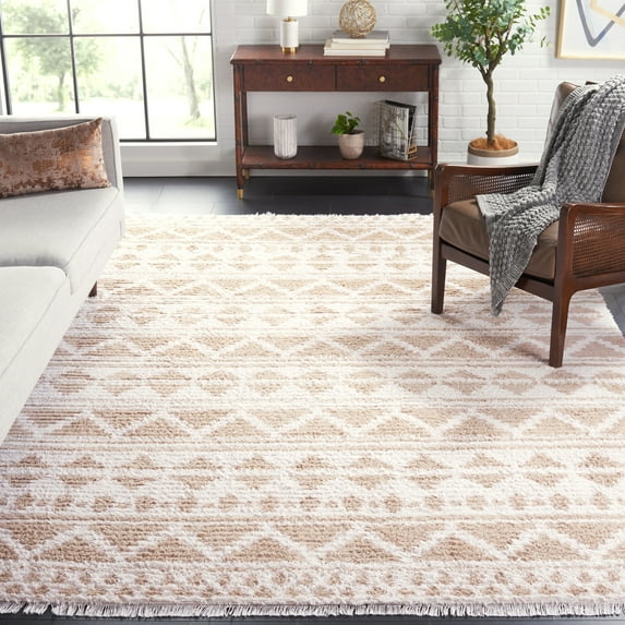 SAFAVIEH Augustine Kalina Geometric Area Rug, Beige/Ivory, 6'4" x 6'4" Square