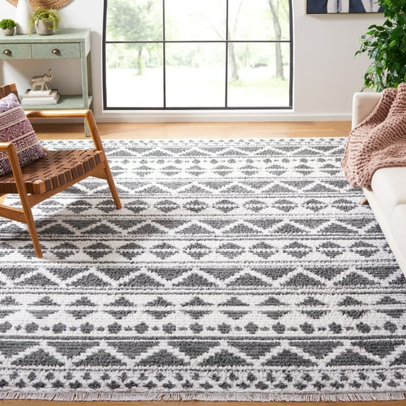 SAFAVIEH Augustine Kalina Geometric Area Rug, Ivory/Gray, 8' x 10'