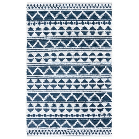 SAFAVIEH Augustine Kalina Geometric Area Rug, Navy/Ivory, 6'4" x 6'4" Square
