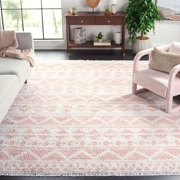 SAFAVIEH Augustine Kalina Geometric Area Rug, Pink/Ivory, 9' x 12'