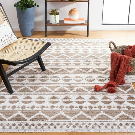 SAFAVIEH Augustine Kalina Geometric Area Rug, Taupe/Ivory, 4' x 6'