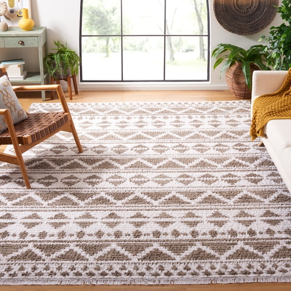 SAFAVIEH Augustine Kalina Geometric Area Rug, Taupe/Ivory, 8' x 10'