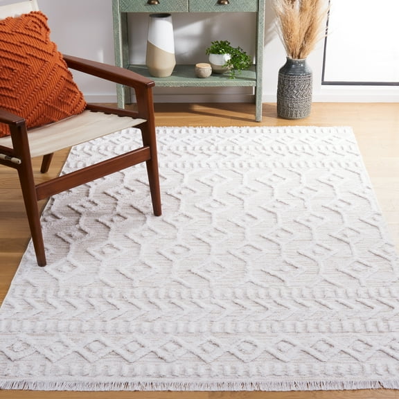 SAFAVIEH Augustine Laura Geometric Area Rug, Ivory/Beige, 5' x 7'7"