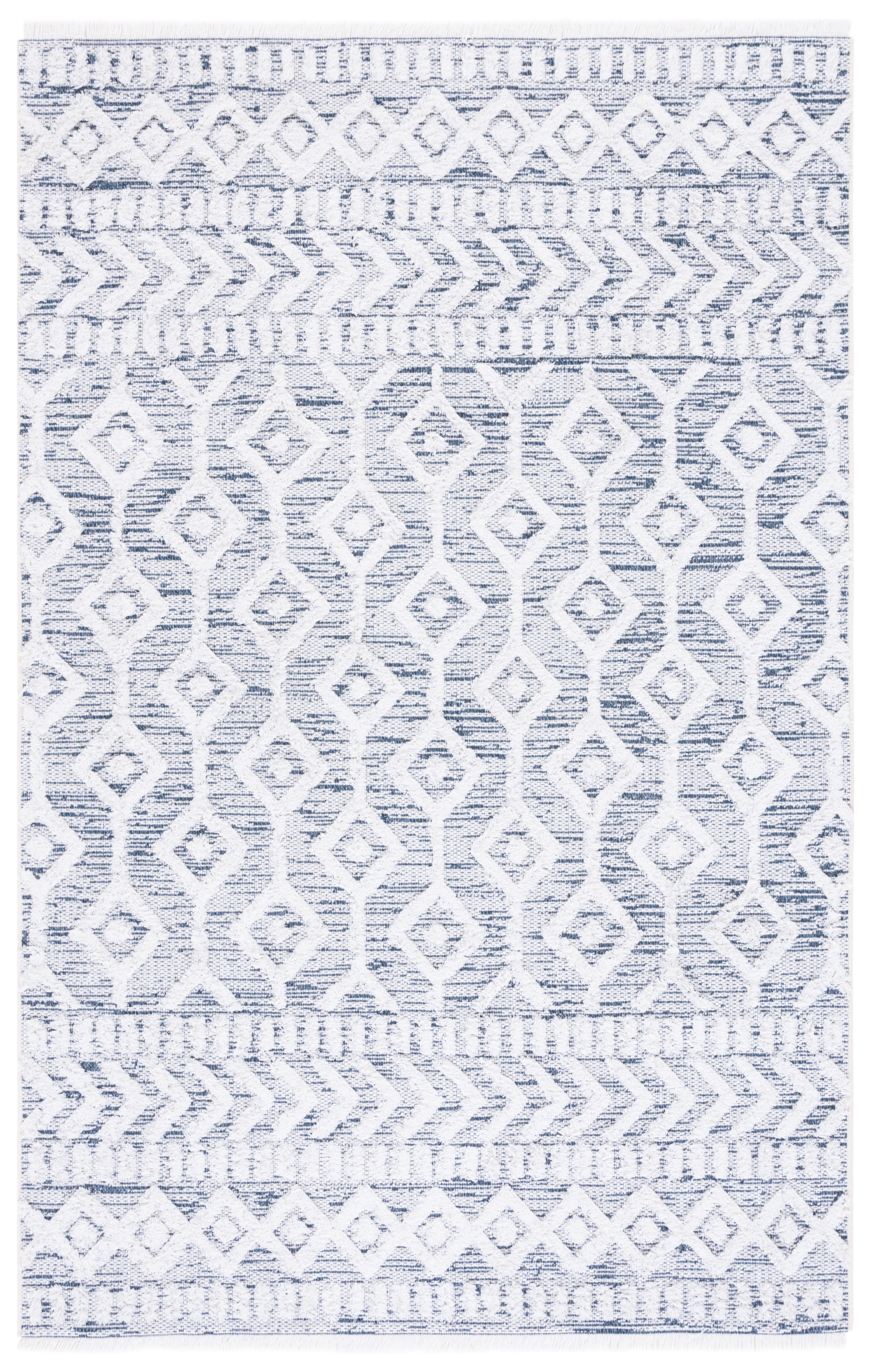 Ivory & Blue Augustine Handmade Flatweave Accent Rug - 4' x 6'