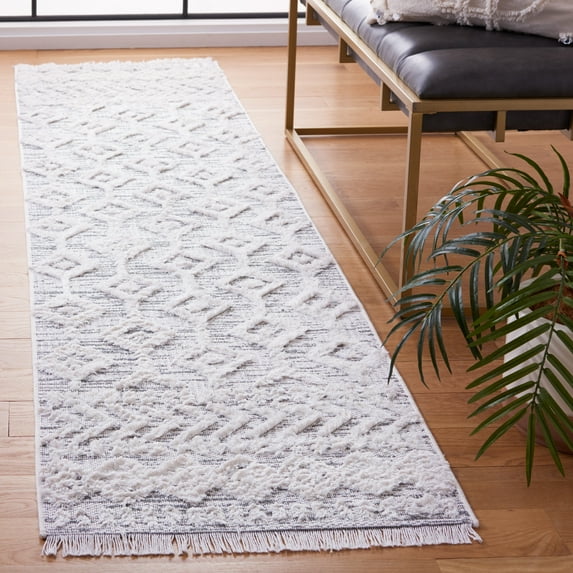 SAFAVIEH Augustine Laura Geometric Runner Rug, Gray/Ivory, 2' x 9'