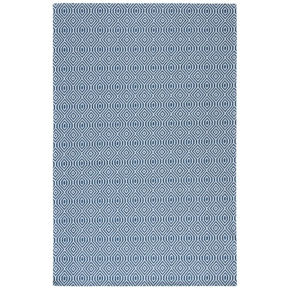 SAFAVIEH Augustine Manus Geometric Area Rug, Navy/Light Gray, 4' x 6'