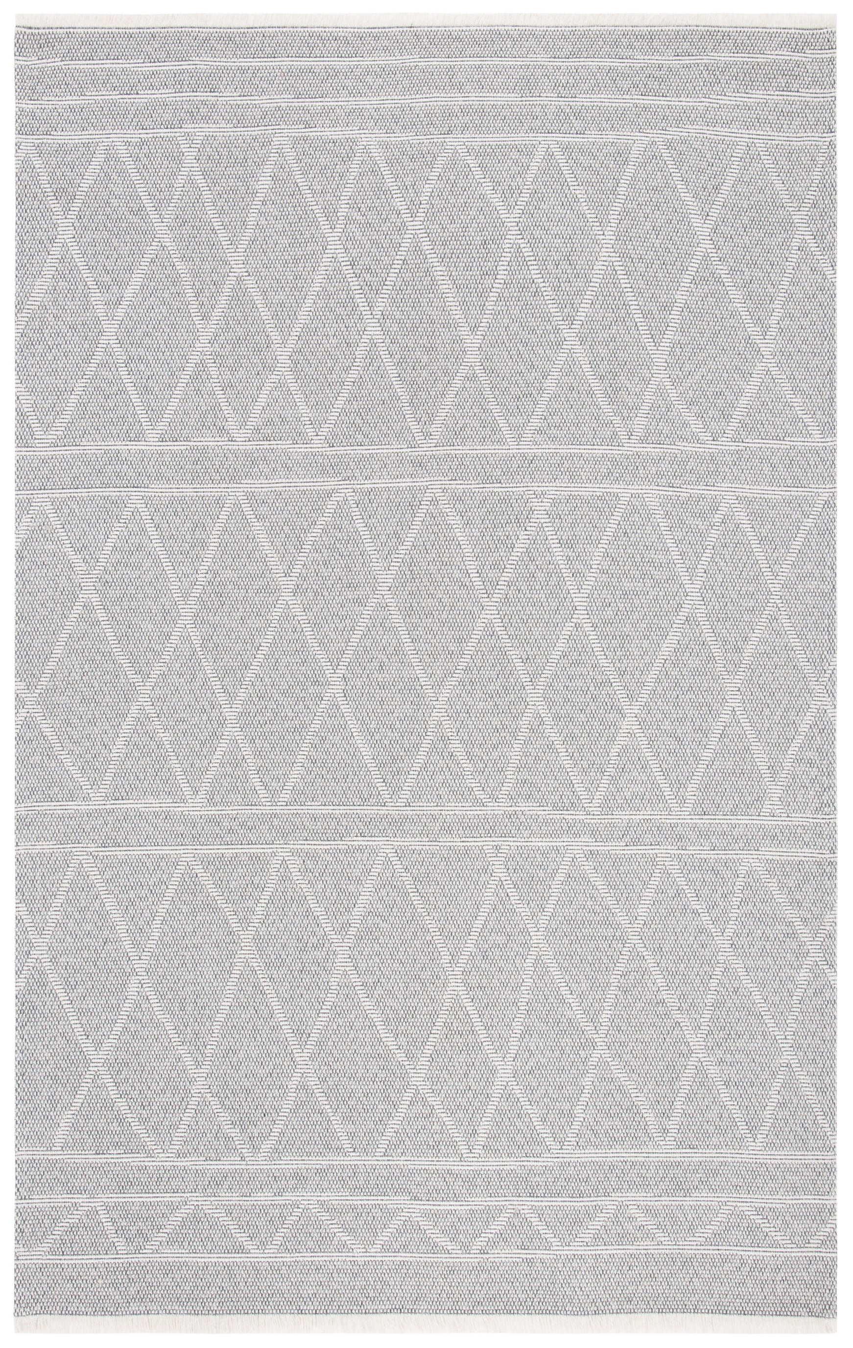 Gray 8' x 10' Flat Woven Synthetic Rectangular Rug