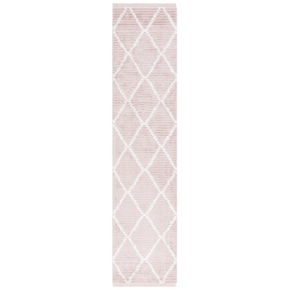 SAFAVIEH Augustine Melany Trellis Runner Rug, Pink/Ivory, 2' x 9'