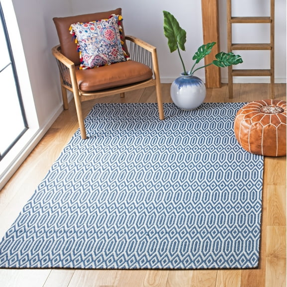 SAFAVIEH Augustine Morgan Geometric Area Rug, Navy/Light Gray, 4' x 6'