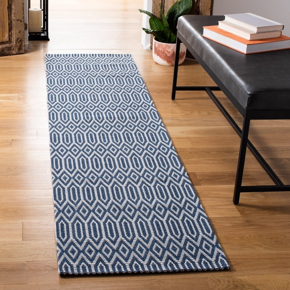 SAFAVIEH Augustine Morgan Geometric Runner Rug, Navy/Light Gray, 2' x 8'