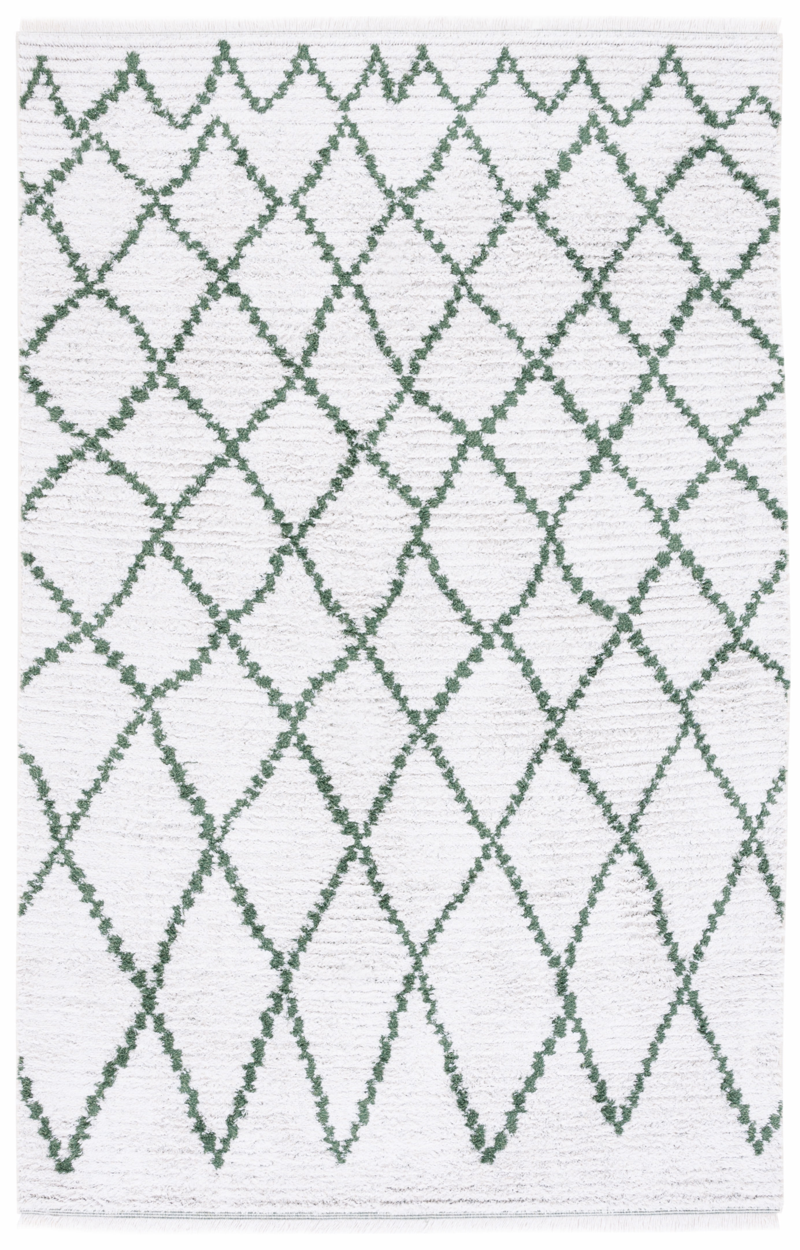Ivory and Green Boho-Mod Augustine 4' x 6' Synthetic Area Rug