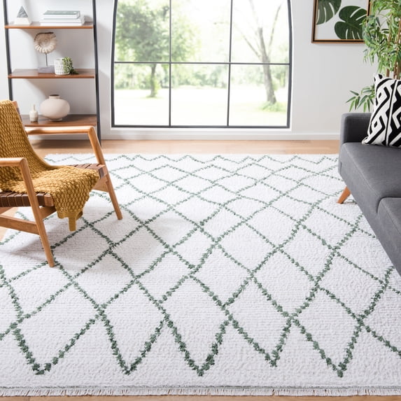 SAFAVIEH Augustine Ramona Trellis Area Rug, Ivory/Green, 9' x 12'