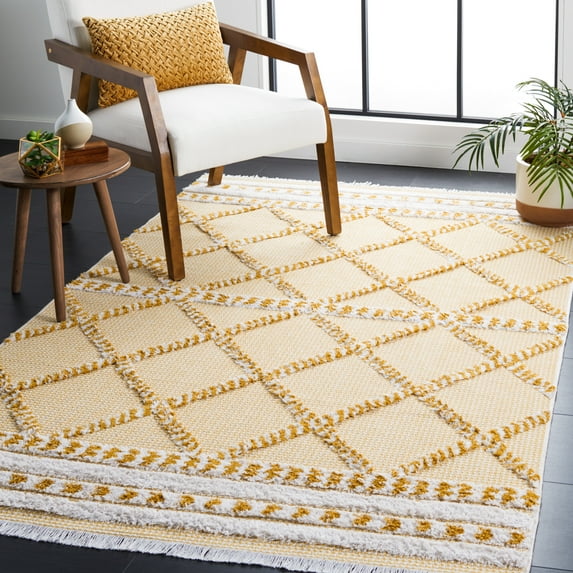 SAFAVIEH Augustine Reannon Geometric Area Rug, Gold/Ivory, 5' x 7'7"
