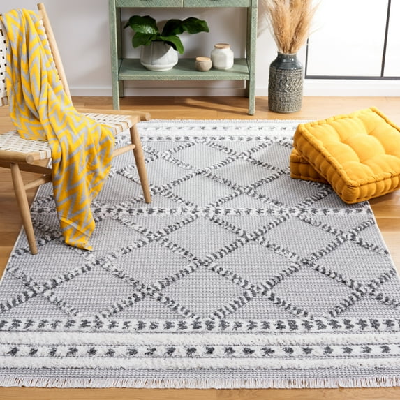 SAFAVIEH Augustine Reannon Geometric Area Rug, Gray/Ivory, 5' x 7'7"