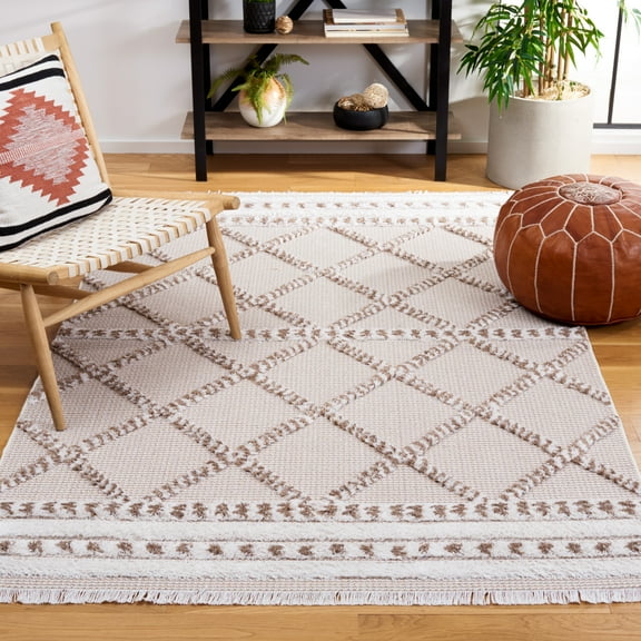 SAFAVIEH Augustine Reannon Geometric Area Rug, Ivory/Beige, 5' x 7'7"