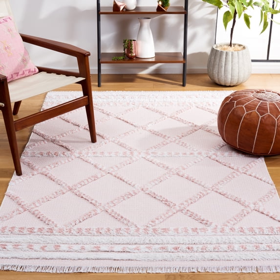SAFAVIEH Augustine Reannon Geometric Area Rug, Pink/Ivory, 5' x 7'7"