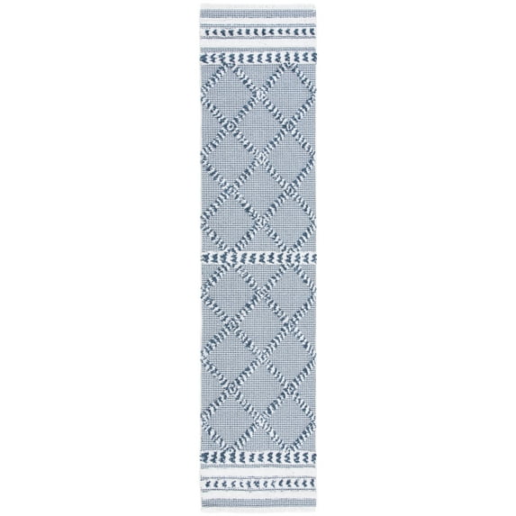 SAFAVIEH Augustine Reannon Geometric Runner Rug, Navy/Ivory, 2' x 9'