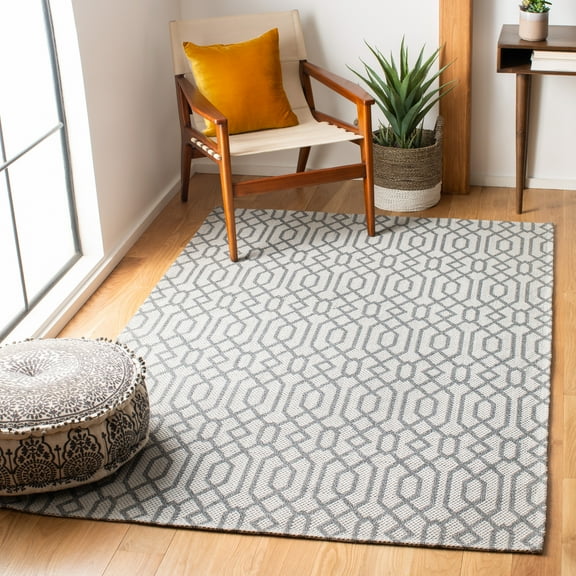 SAFAVIEH Augustine Tarek Geometric Area Rug, Anthracite/Light Gray, 4' x 6'