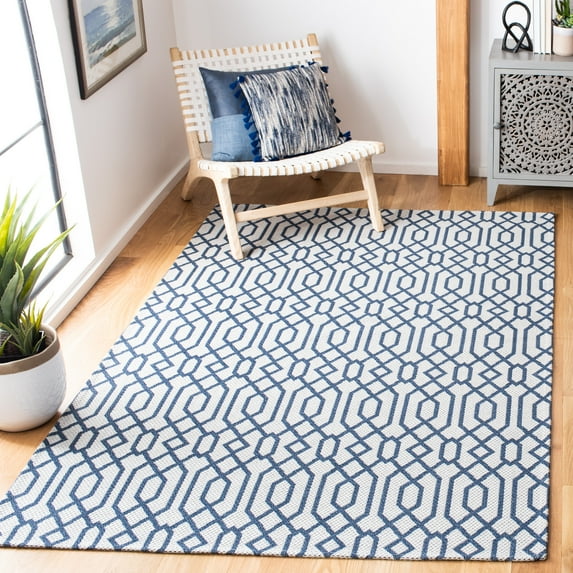SAFAVIEH Augustine Tarek Geometric Area Rug, Navy/Light Gray, 4' x 6'