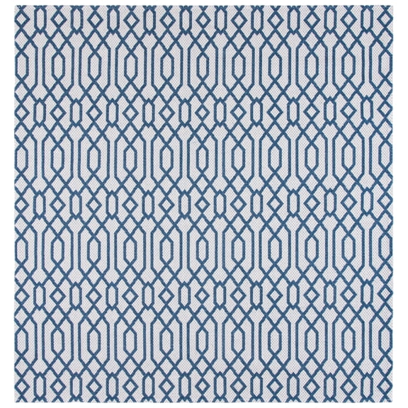SAFAVIEH Augustine Tarek Geometric Area Rug, Navy/Light Gray, 6'4" x 6'4" Square