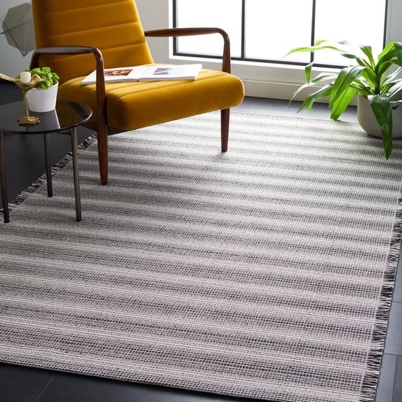SAFAVIEH Augustine Thornton Striped Area Rug, Ivory/Black, 6'4" x 9'6"