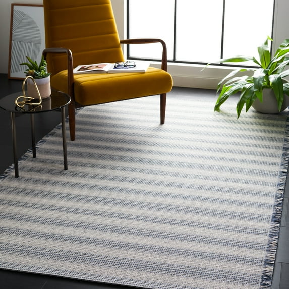 SAFAVIEH Augustine Thornton Striped Area Rug, Ivory/Navy, 6'4" x 9'6"